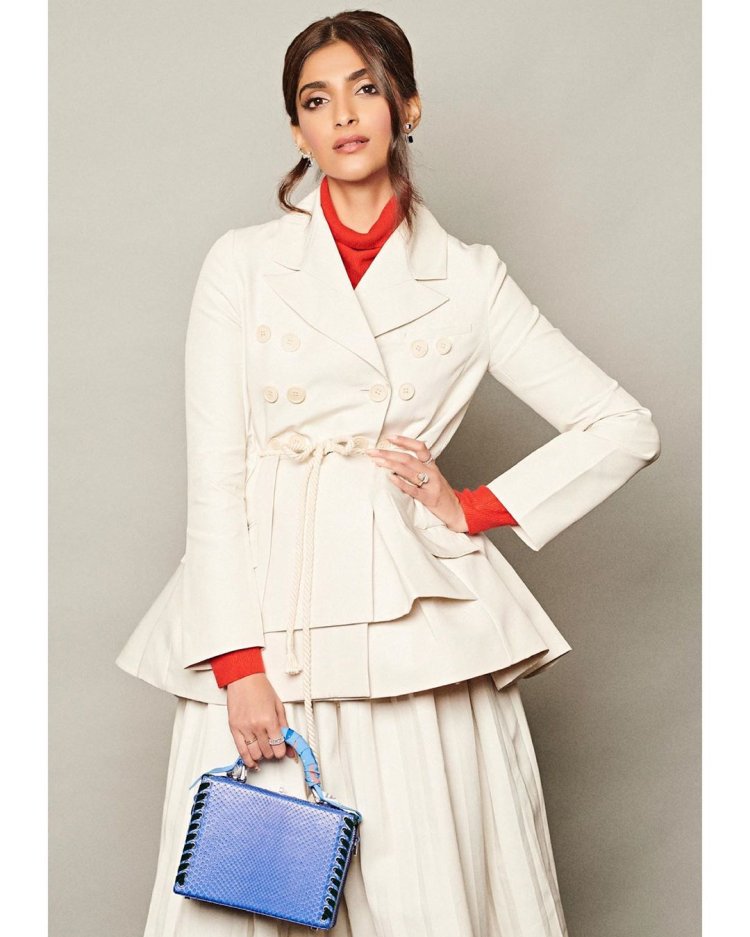 Sonam Kapoor Is Carrying This Chic Blue Bag And Th
