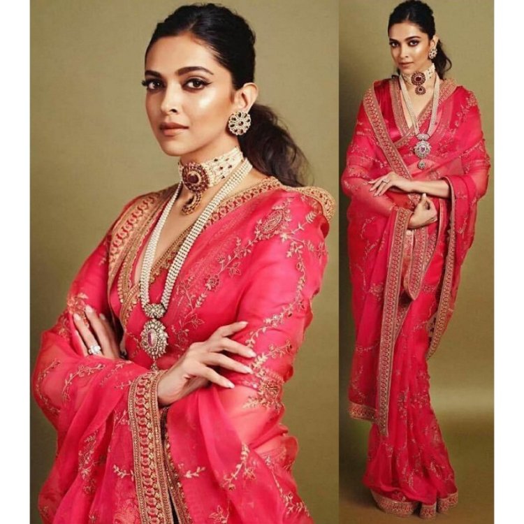 deepika in kanjivaram saree