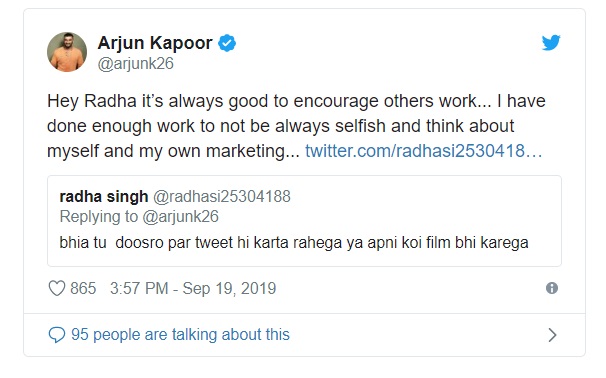 Arjun Kapoor Gives It Back At A Troll Who Slams Hi