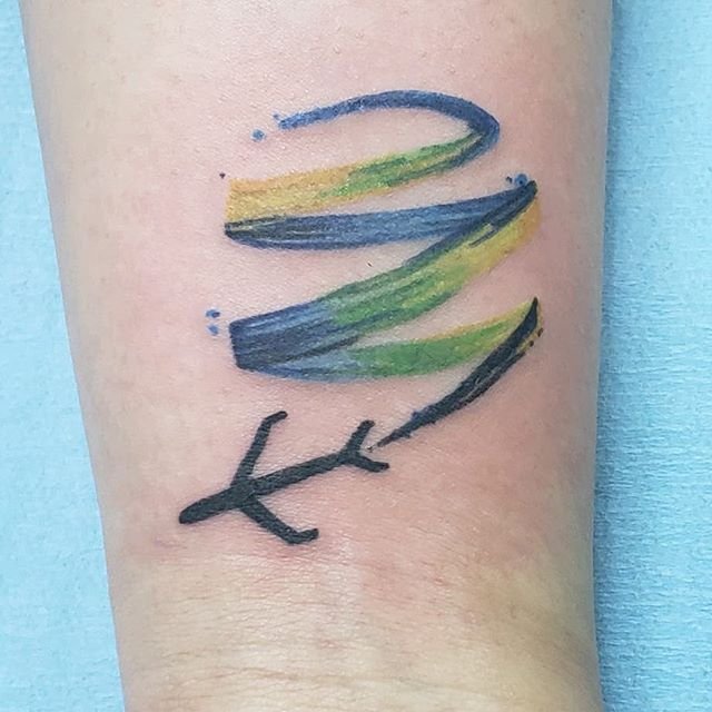 Plane watercolor tattoos