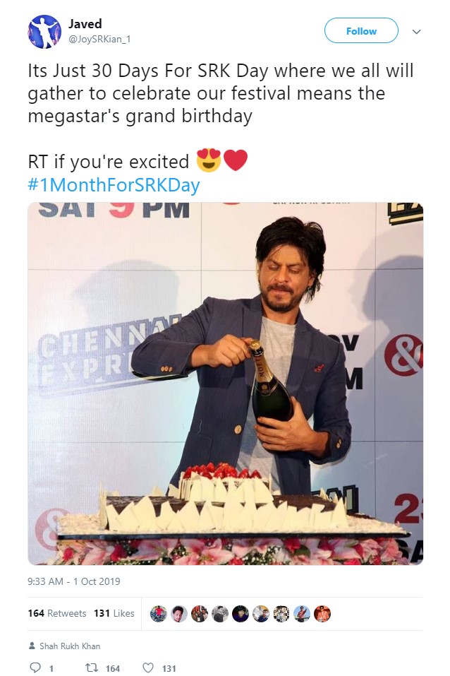 #1monthforsrkday 