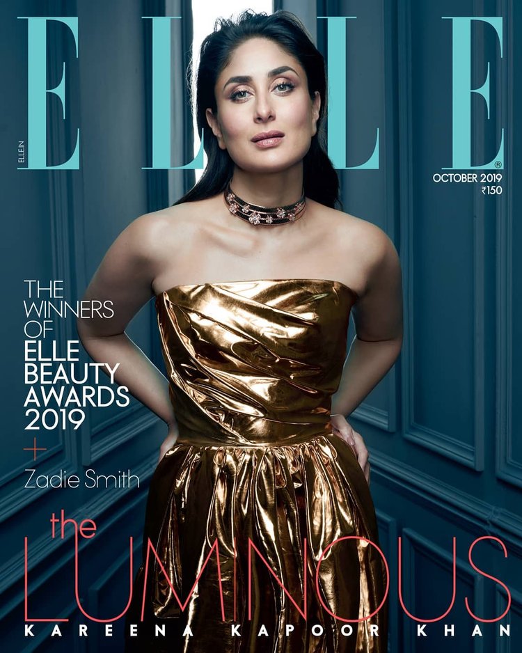 Kareena Kapoor Khan Is Pure Gold On Elle Magazine Cover - StarBiz.com