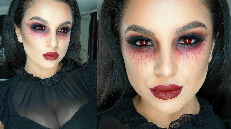 The scratchy vampire eyes makeup 