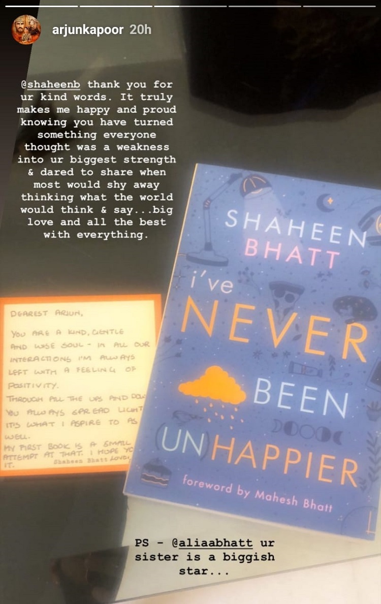 Arjun Kapoor comment to the new book I've Never Been Unhappier