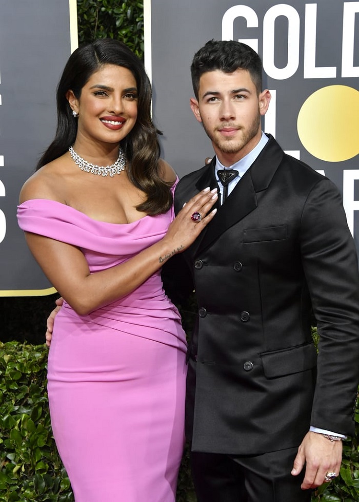 Priyanka Chopra Pink Dress Golden Globes 2020