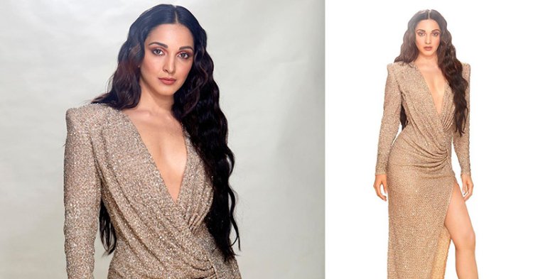 Kiara Advani Sexy Legs High Slit Dress Good Newwz