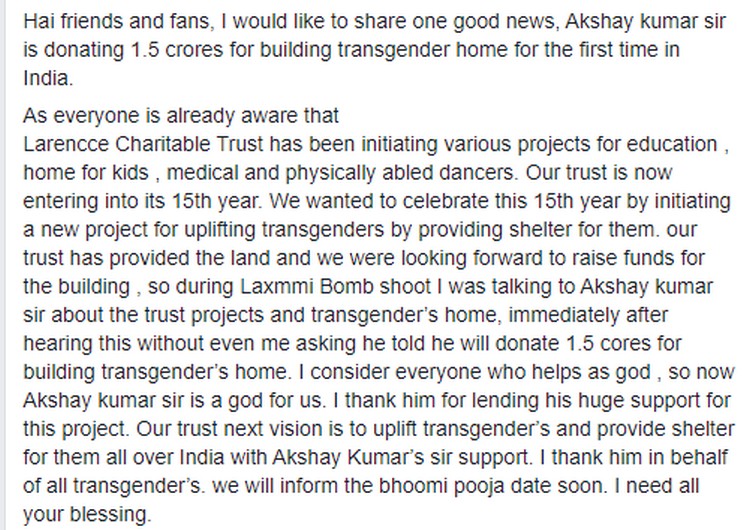 Akshay Kumar Charity Project