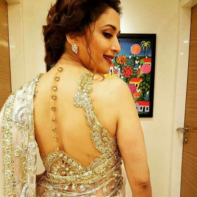 Madhuri Dixit Backless Saree