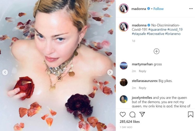 madonna being slammed fro her talk about covid 19
