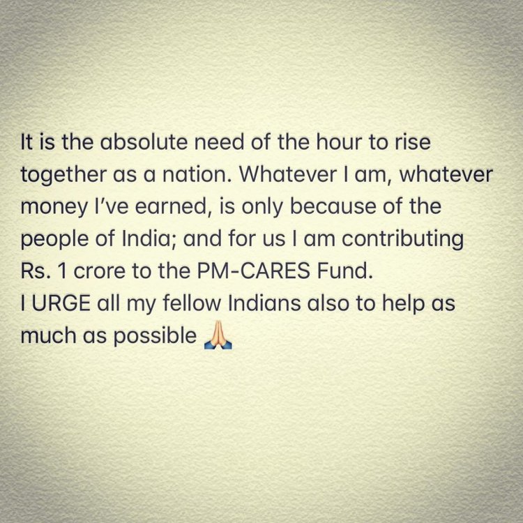 Kartik Aaryan Donation