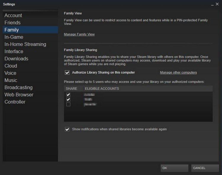 How To Share Games On Steam 3