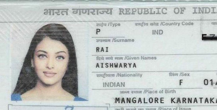 Aish passport photos of Bollywood stars