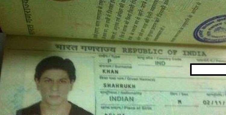 Shah Rukh Khan passport photos of Bollywood stars