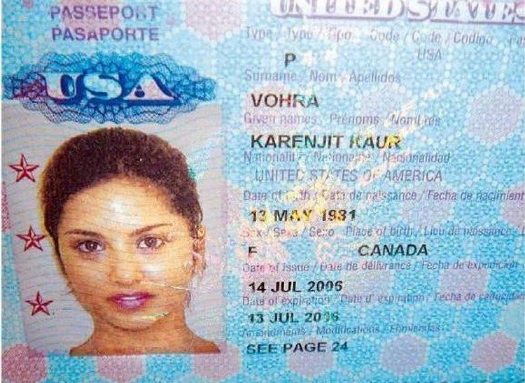 Sunny Leone passport photos of Bollywood stars