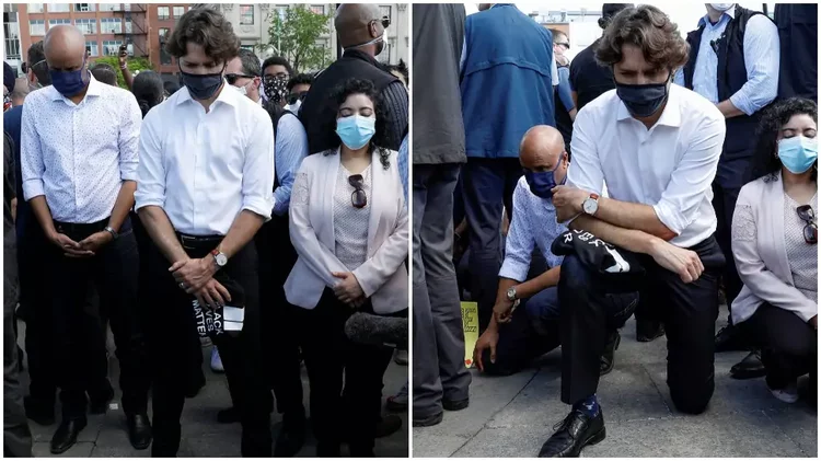 Justin Trudeau Kneels Along With Protesters