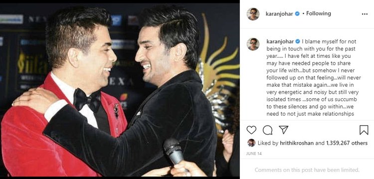 Karan Johar On Sushant Singh Rajput