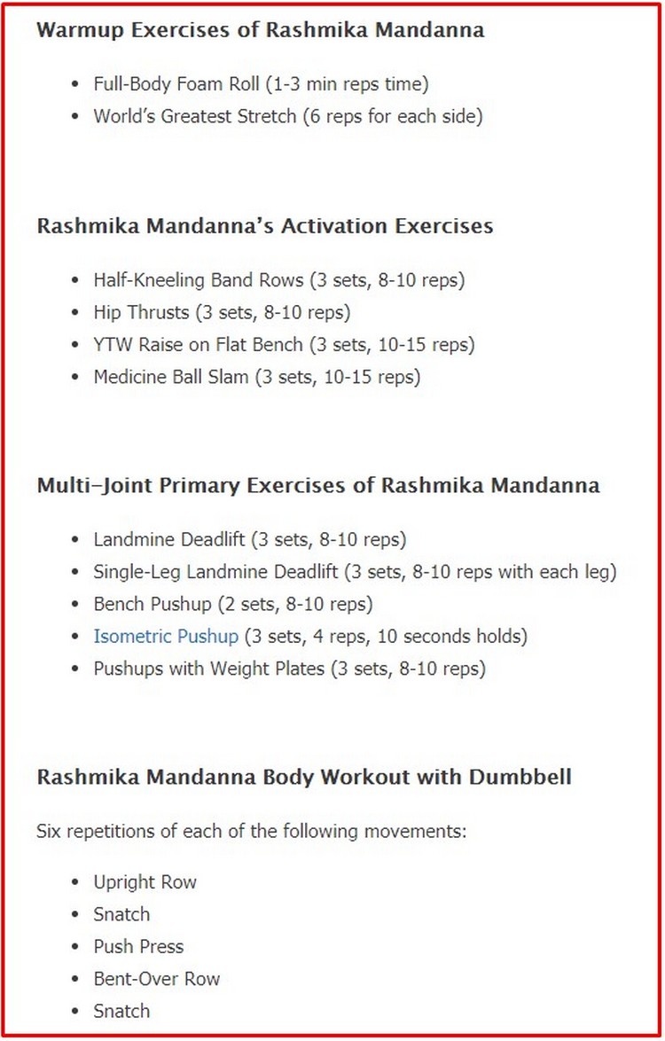 Rashmika Mandanna Workout Routine