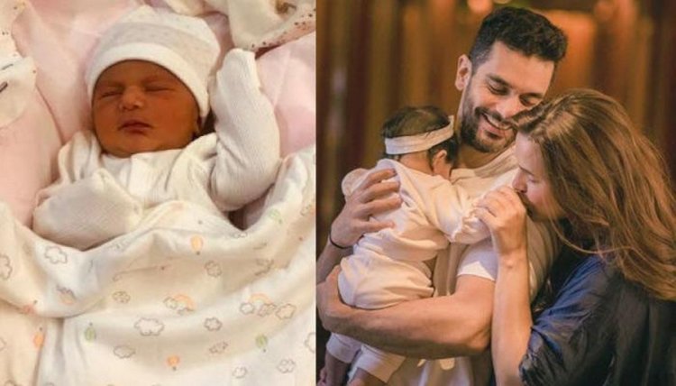 Neha Dhupia daughter with Angad Bedi.