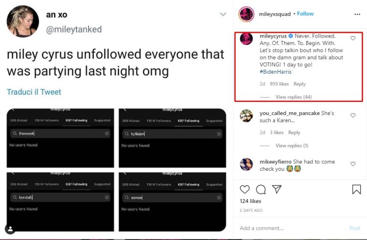 Miley Cyrus Comment