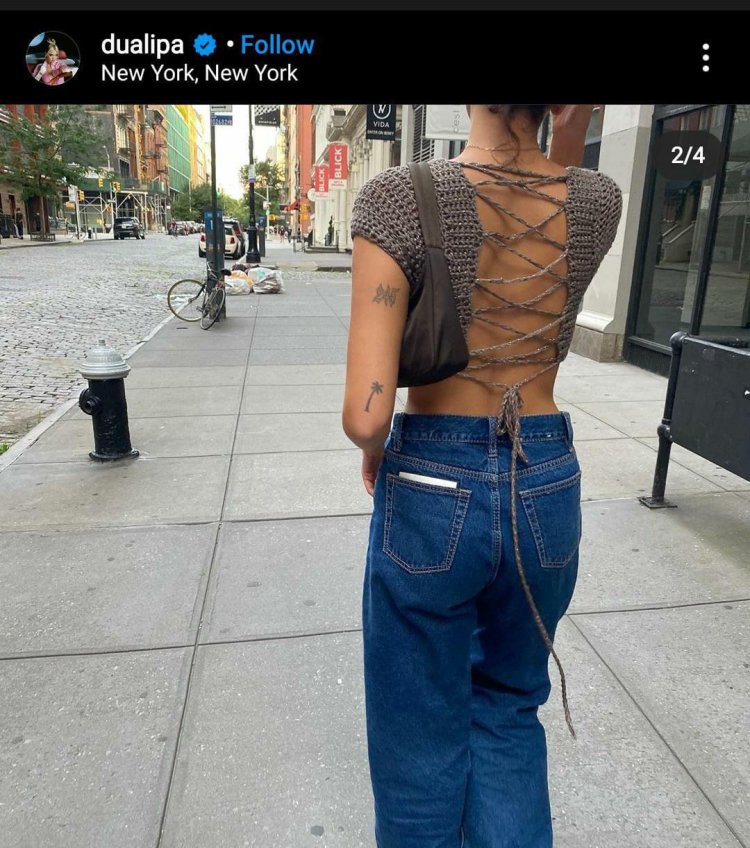 Celebrities Wearing Crochet Dua Lipa