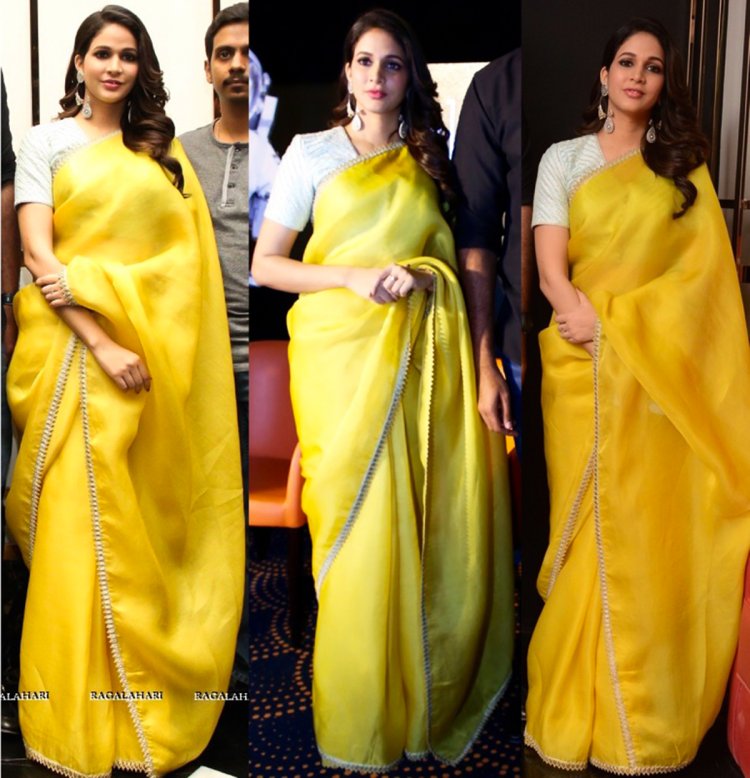Lavanya Tripathi In Yellow Silk Saree 1
