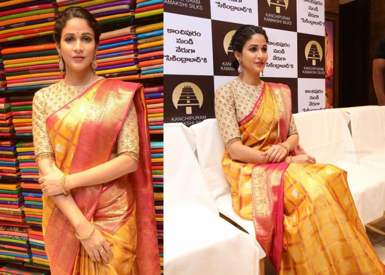 Lavanya Tripathi In Yellow Silk Saree 3