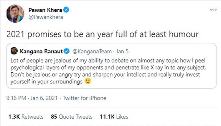 Pawan Khera Tweet On Kangana Ranaut