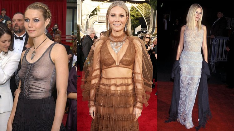 Gwyneth Paltrow in transparent dresses