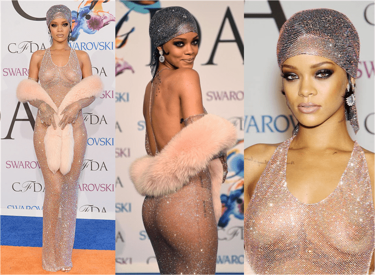 Rihanna In Transparent Dress