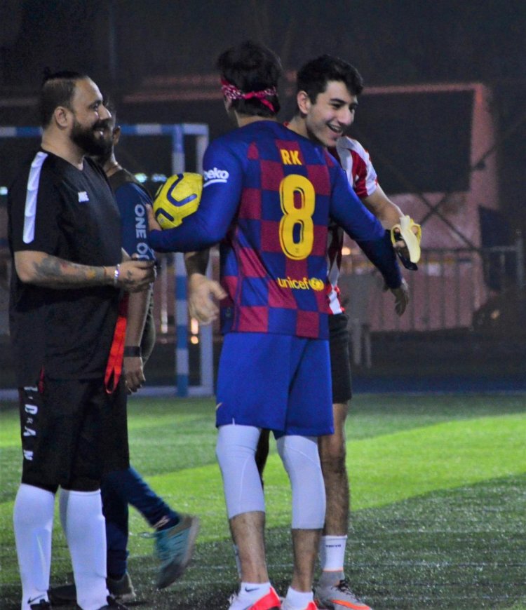 Ibrahim Ali Khan And Ranbir Kapoor Playing Footbal