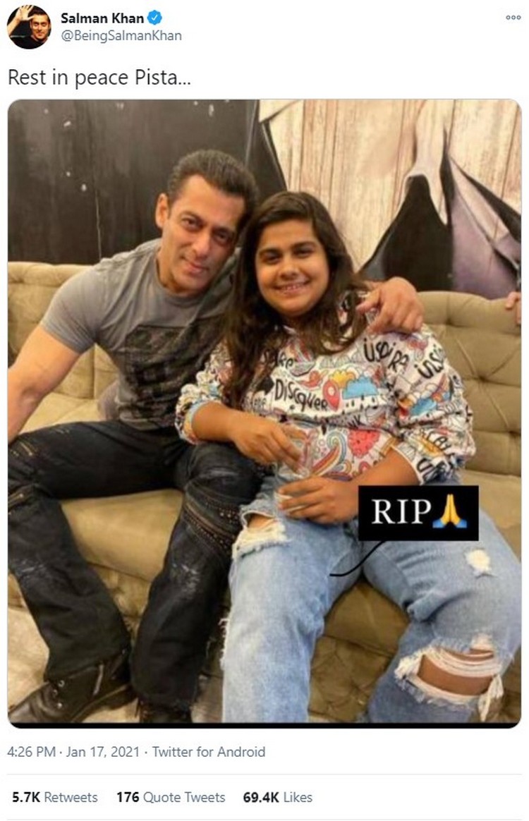 Salman Khan On Pista Dhakad Death