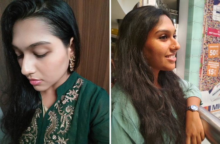 Indian Woman With And Without Makeup