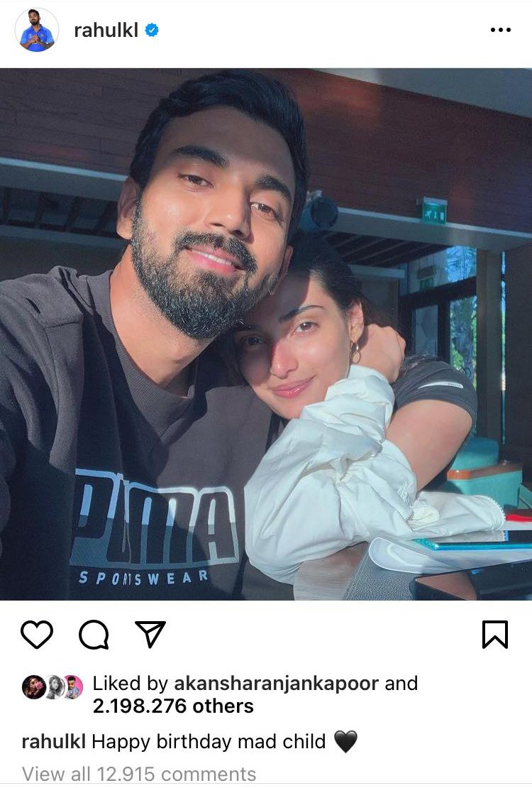 Kl Rahul Post On Athiya Shetty Birthday