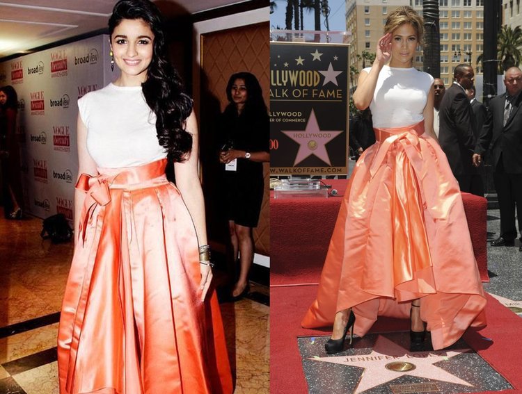 Alia Bhatt Vs Jennifer Lopez Bollywood actresses copying dresses