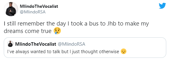 Mlindo The Vocalist Tweet